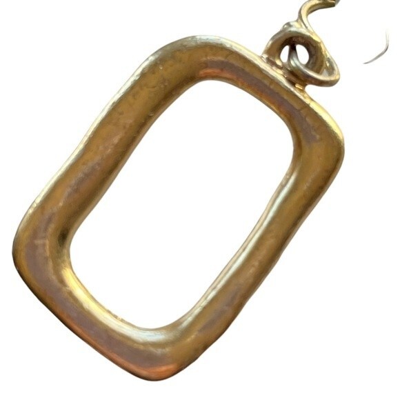 Lia Sophia Gold Tone Rectagle With Clear Crystal Dangle Earrings - Picture 5 of 6